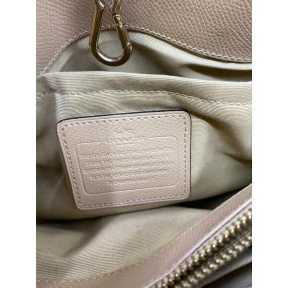 coach medium w adjustable strap tan leather cross - Picture 11 of 12